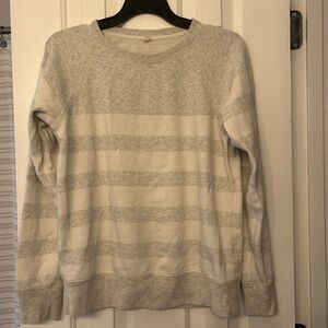 Gray and Cream Striped Sweater